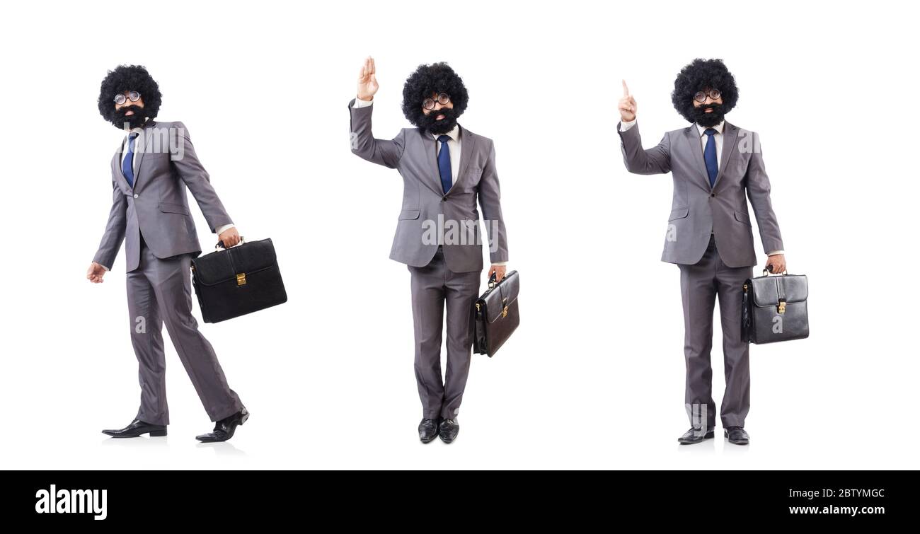 The businessman isolated on the white background Stock Photo - Alamy