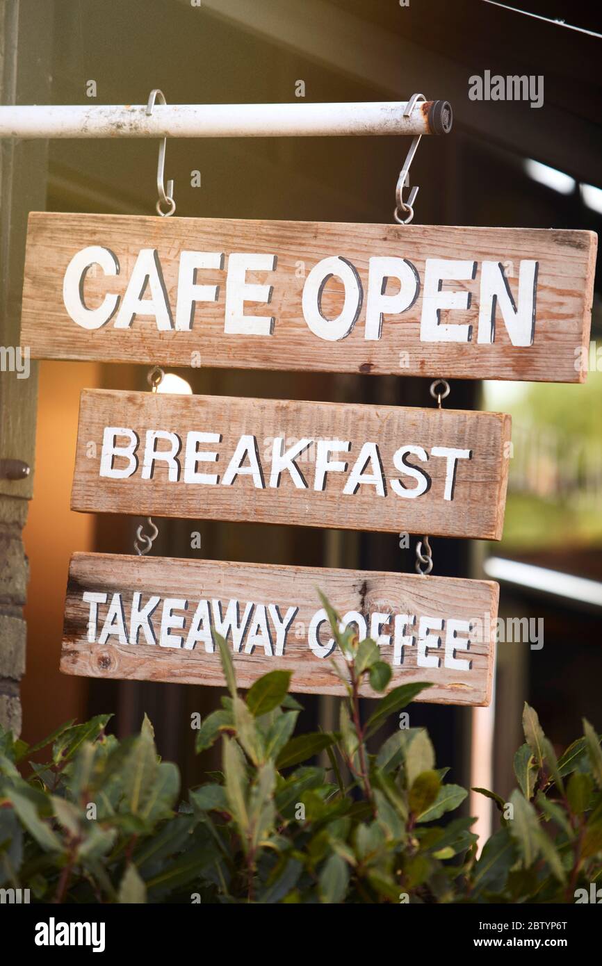 Cafe sign in Beaconsfield, Buckinghamshire, England, UK Stock Photo