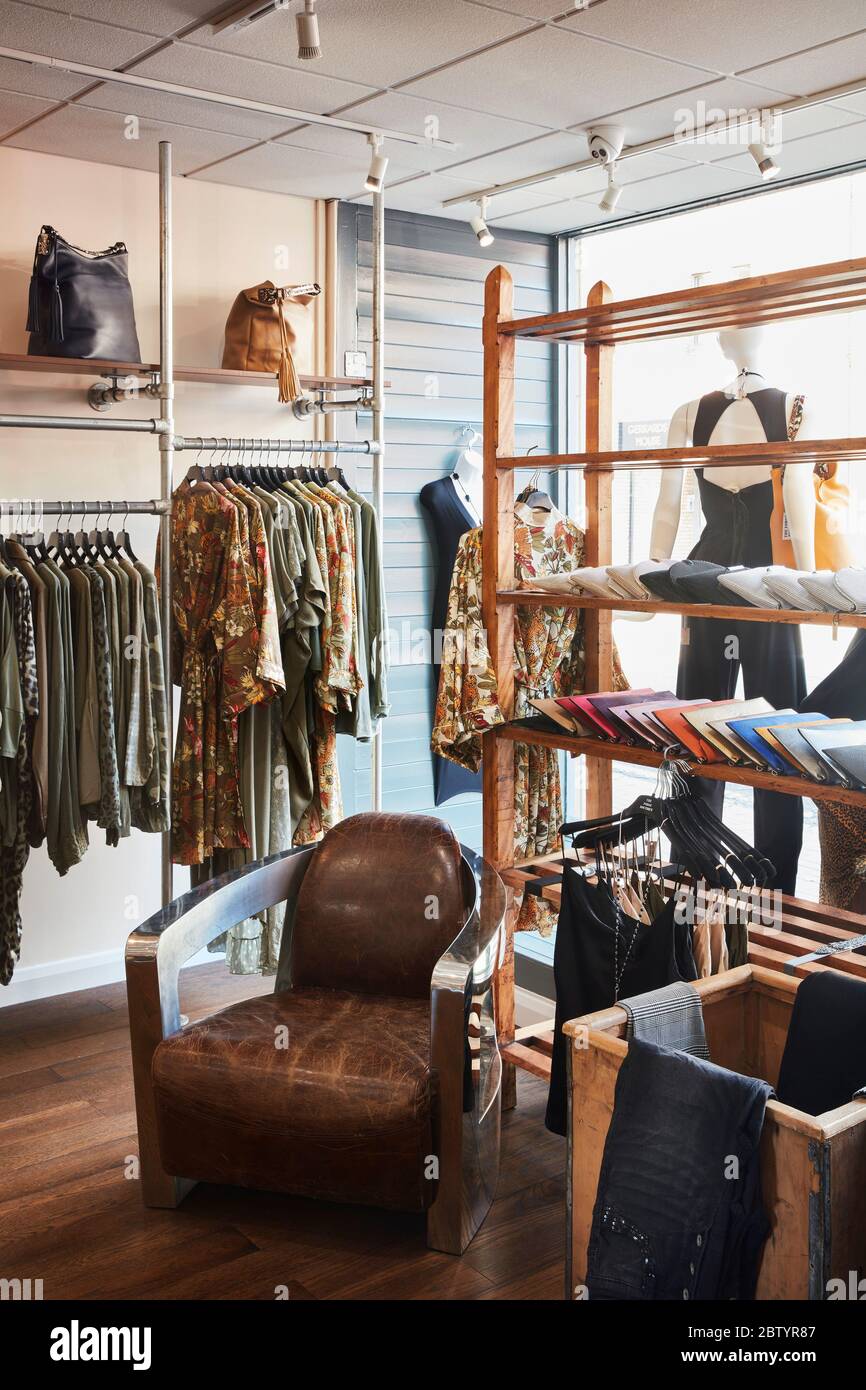 Interior of The Forge boutique store in Gerrards Cross, Buckinghamshire, England, UK Stock Photo