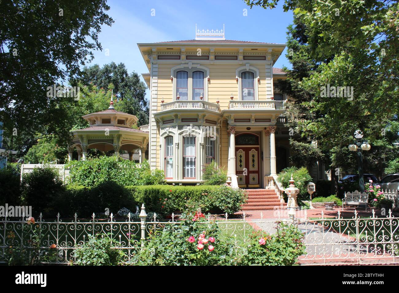 Italianate House built 1876, Woodland, California Stock Photo