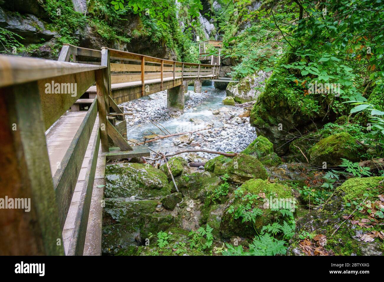 Hike through the Seisenberg gorge in Lofer Austria Stock Photo