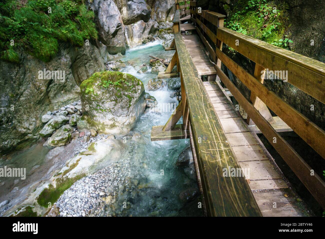 Hike through the Seisenberg gorge in Lofer Austria Stock Photo