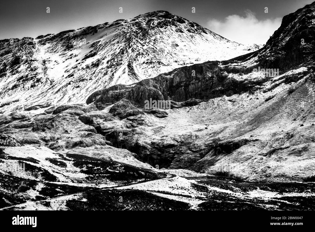 Scottish mountain landscapes of Glen Coe, Ballachulish, Highlands, Scotland Stock Photo