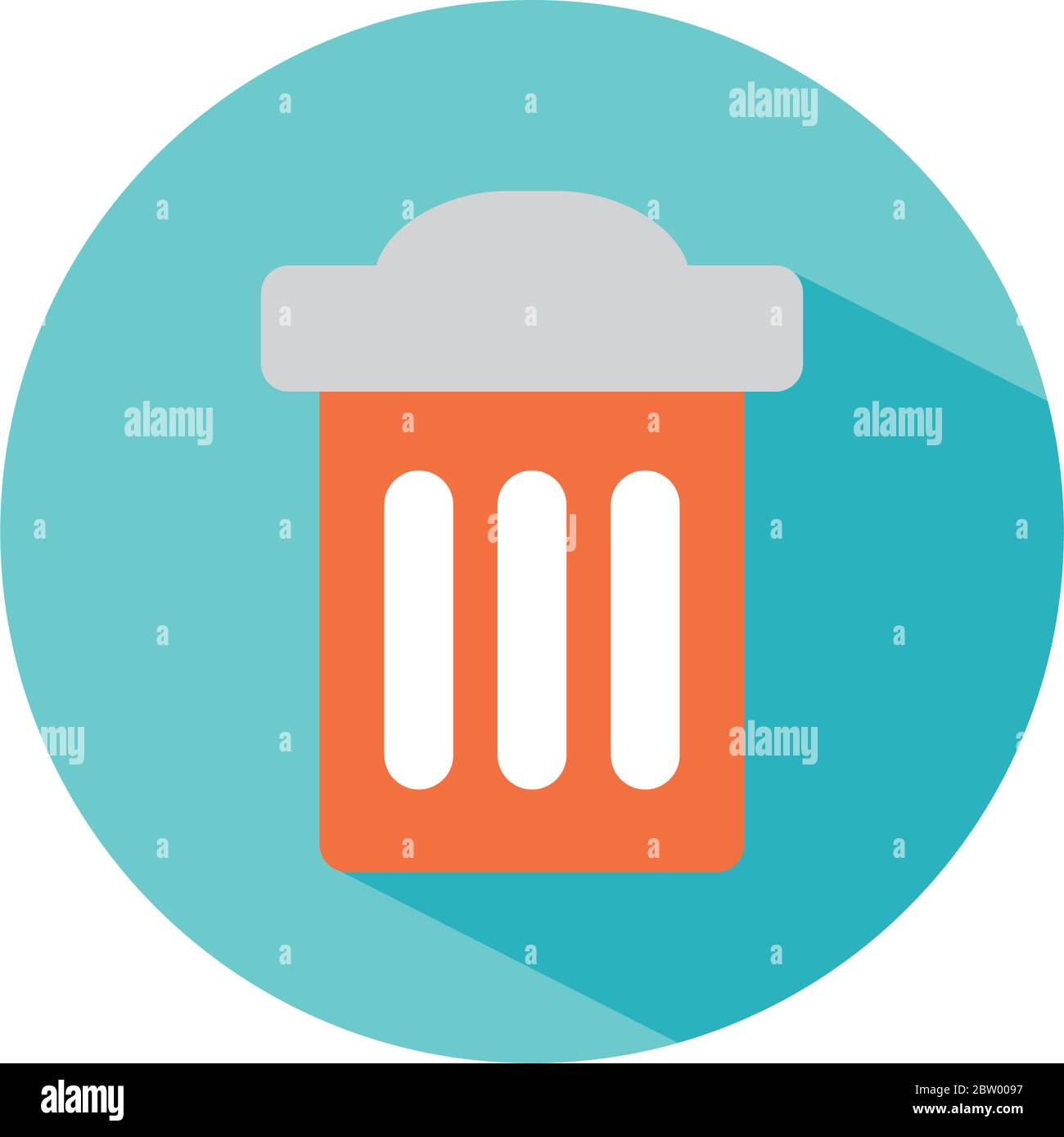 trash can icon over white background, block style, vector illustration ...