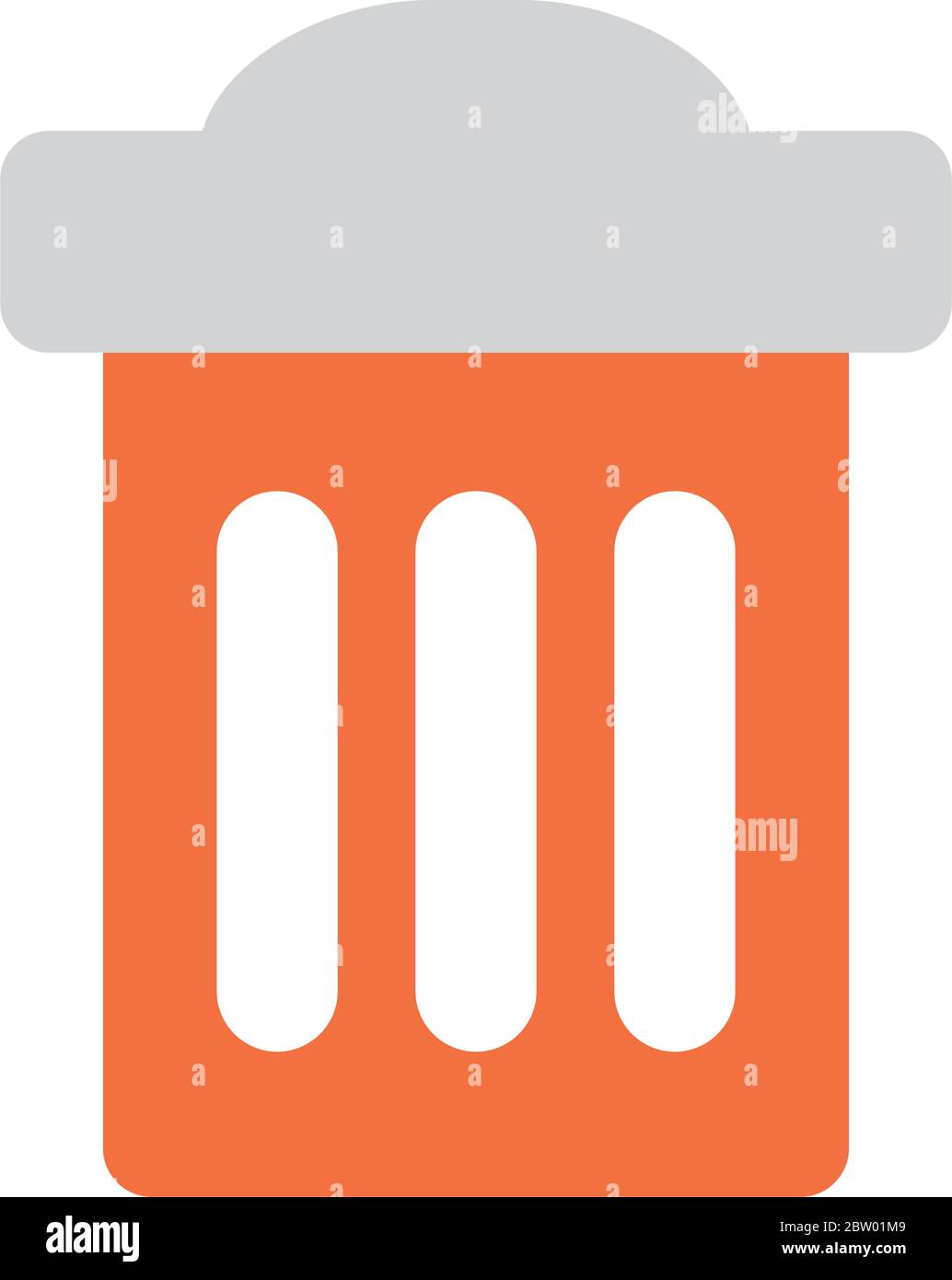 trash can icon over white background, flat style, vector illustration ...