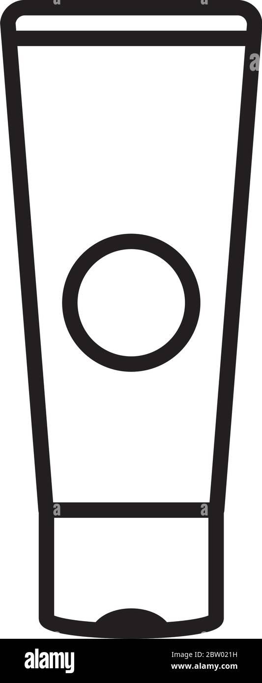 bottle of hand cream icon over white background, line style, vector