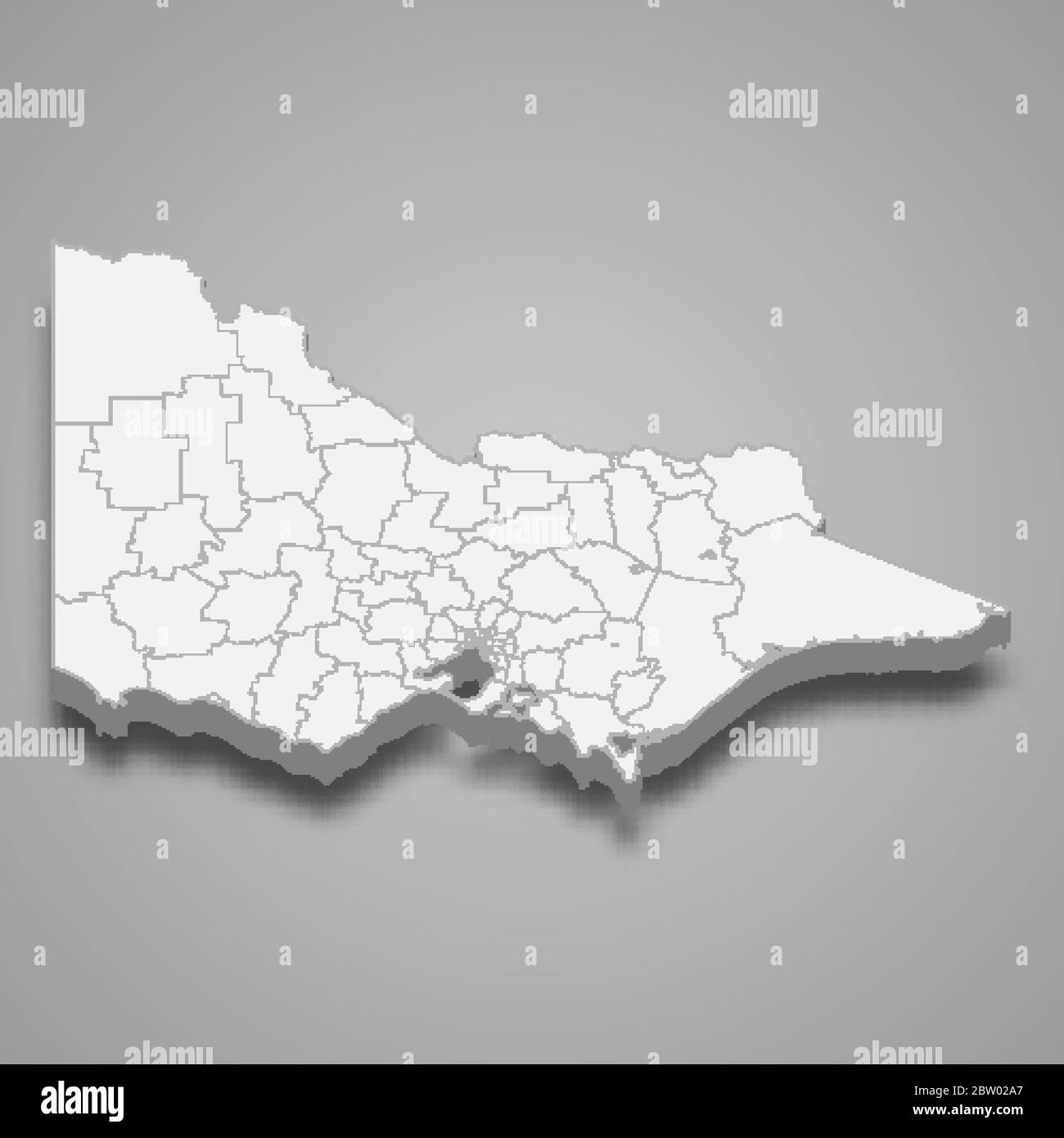 3D Map Of Victoria Is A State Of Australia Stock Vector Image & Art - Alamy