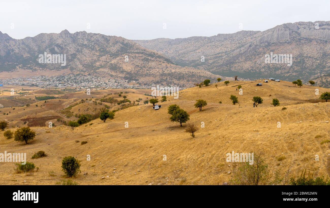 Mountain landscape in the Zagros mountains (Kurdistan province- Iran) Stock Photo
