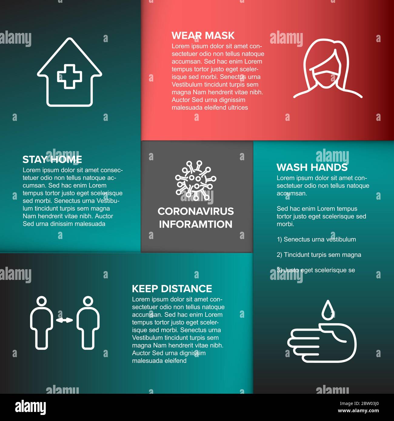 Covid-19 prevention infographic template - mask, people distance ...