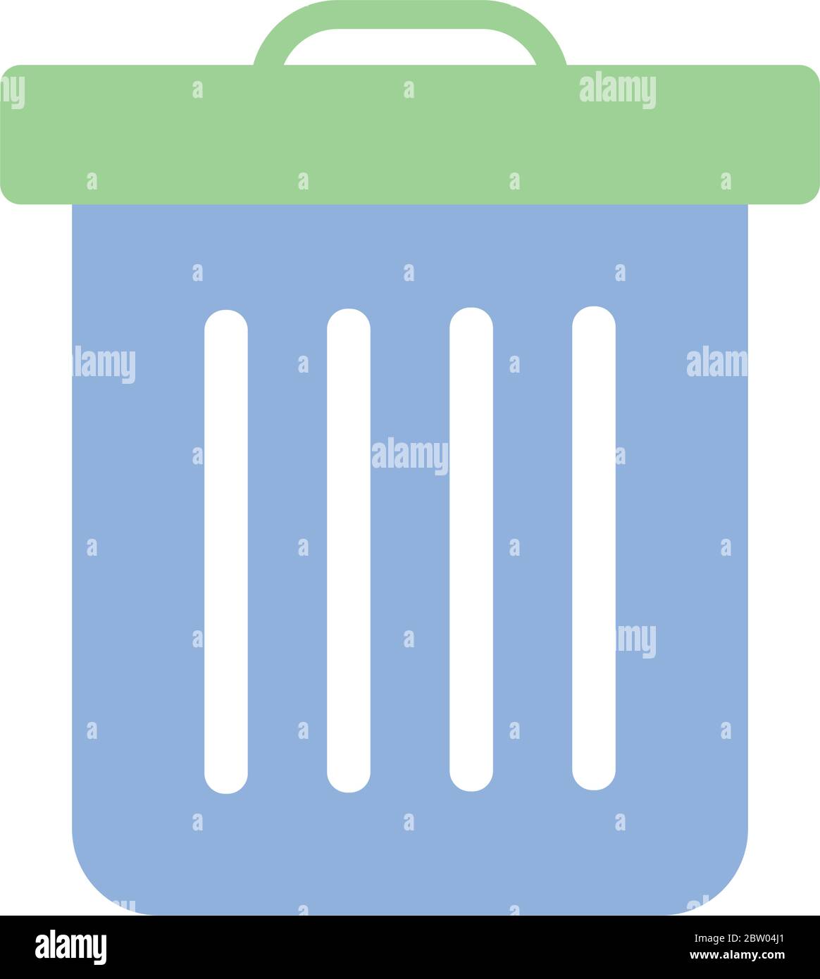 trash can icon over white background, flat style, vector illustration ...