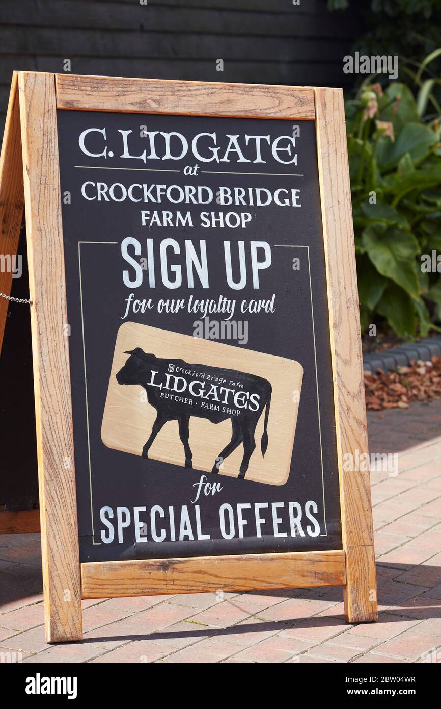 Crockford Bridge Farm Shop and Pick Your Own site, Ottershaw, Surrey, England Stock Photo