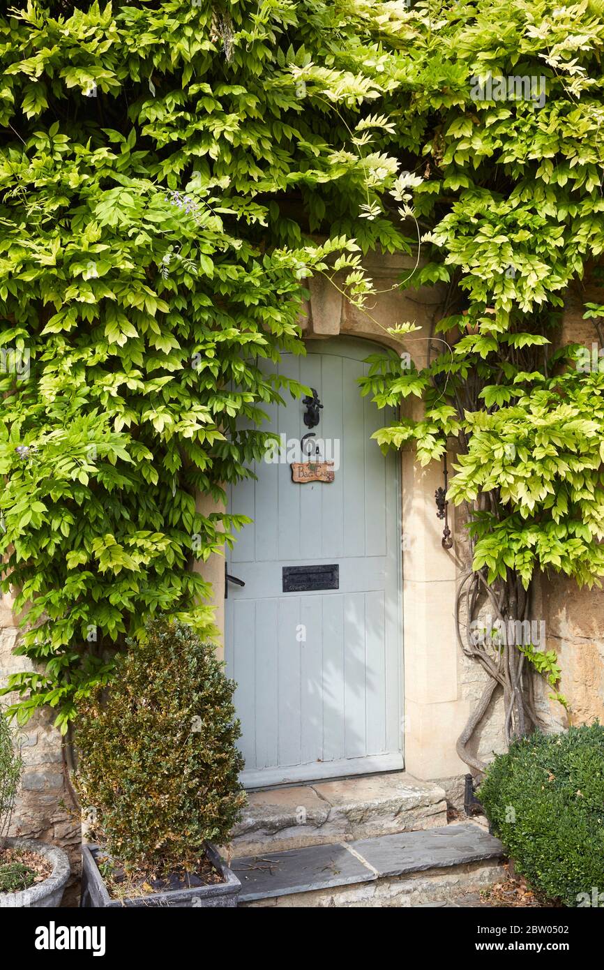 Doorway in the Cotswolds village of Stow-on-the-Wold, Gloucestershire, England, UK Stock Photo