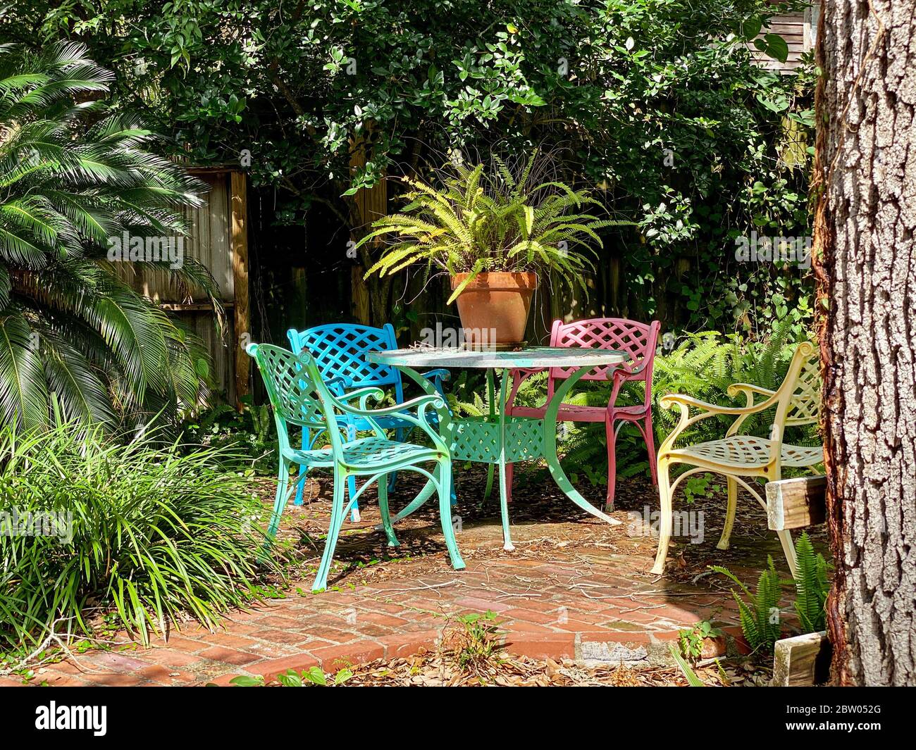 Courtyard. St. Augustine, Florida. Stock Photo