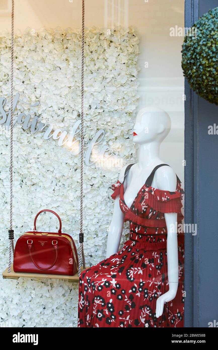 Fashion retail store window display in Sunningdale, Berkshire Stock Photo