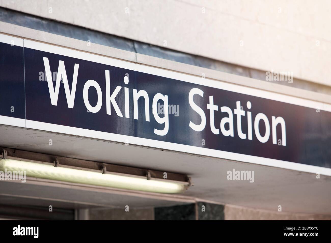 Signage at Woking Train Station, Woking, Surrey Stock Photo