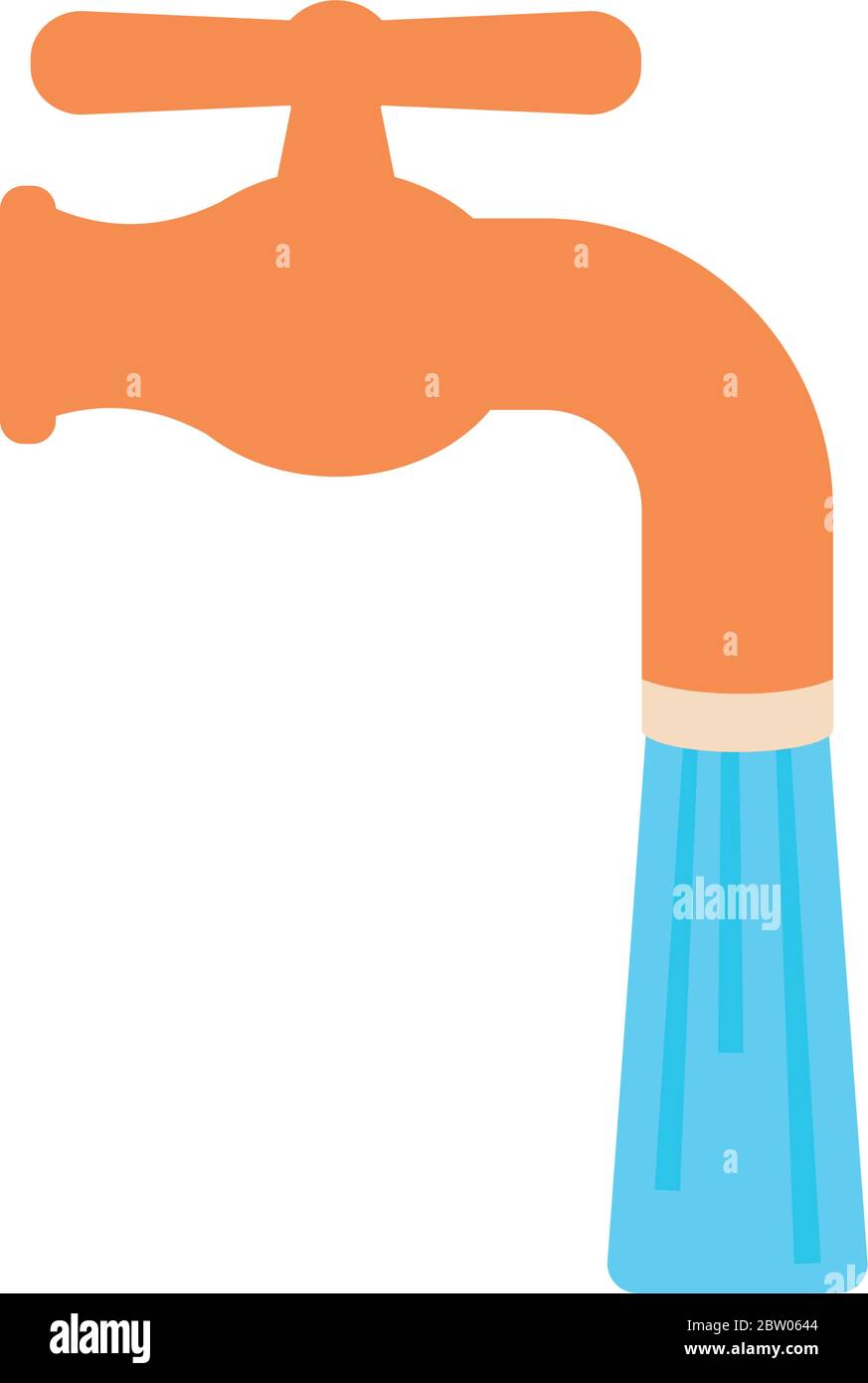 water faucet icon over white background, flat style, vector ...