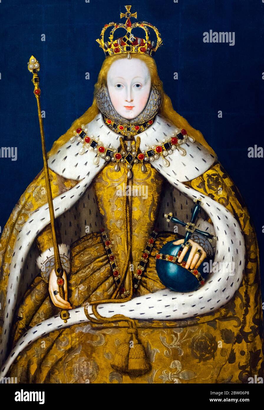 The 'Coronation Portrait' of Queen Elizabeth I by an unknown artist c.1600 Stock Photo