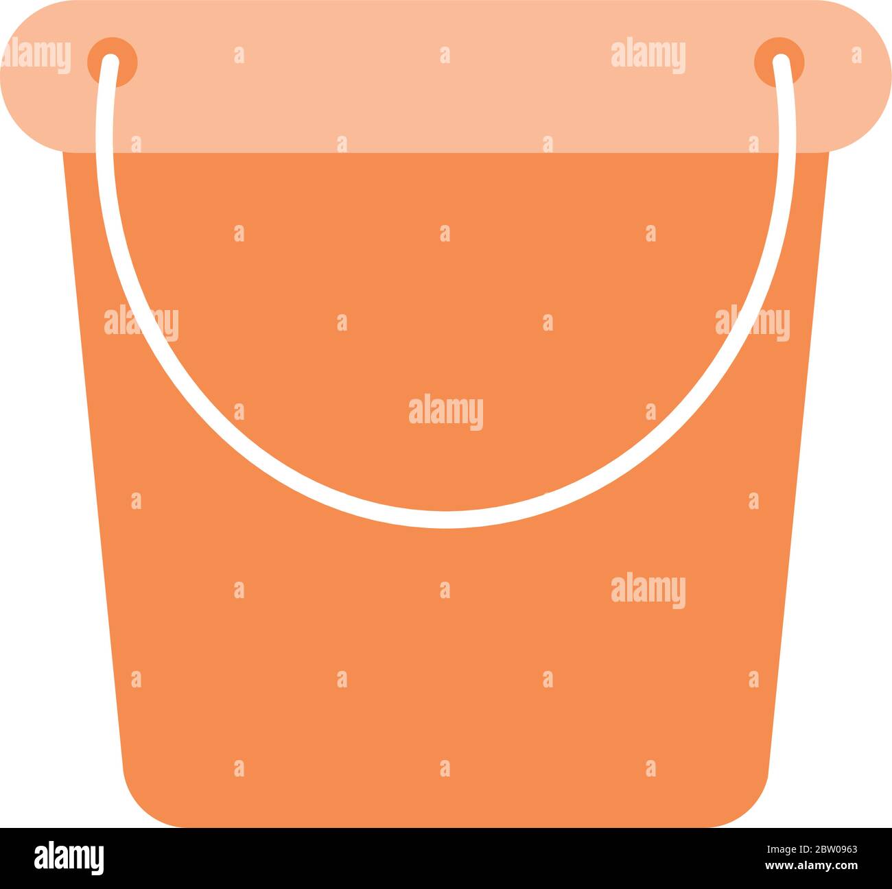 cleaning bucket icon over white background, flat style, vector ...
