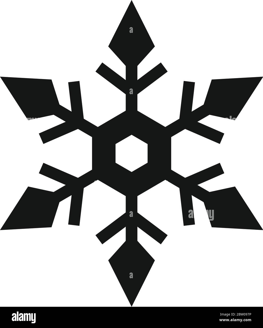 Geometric snowflake icon. Simple illustration of geometric snowflake