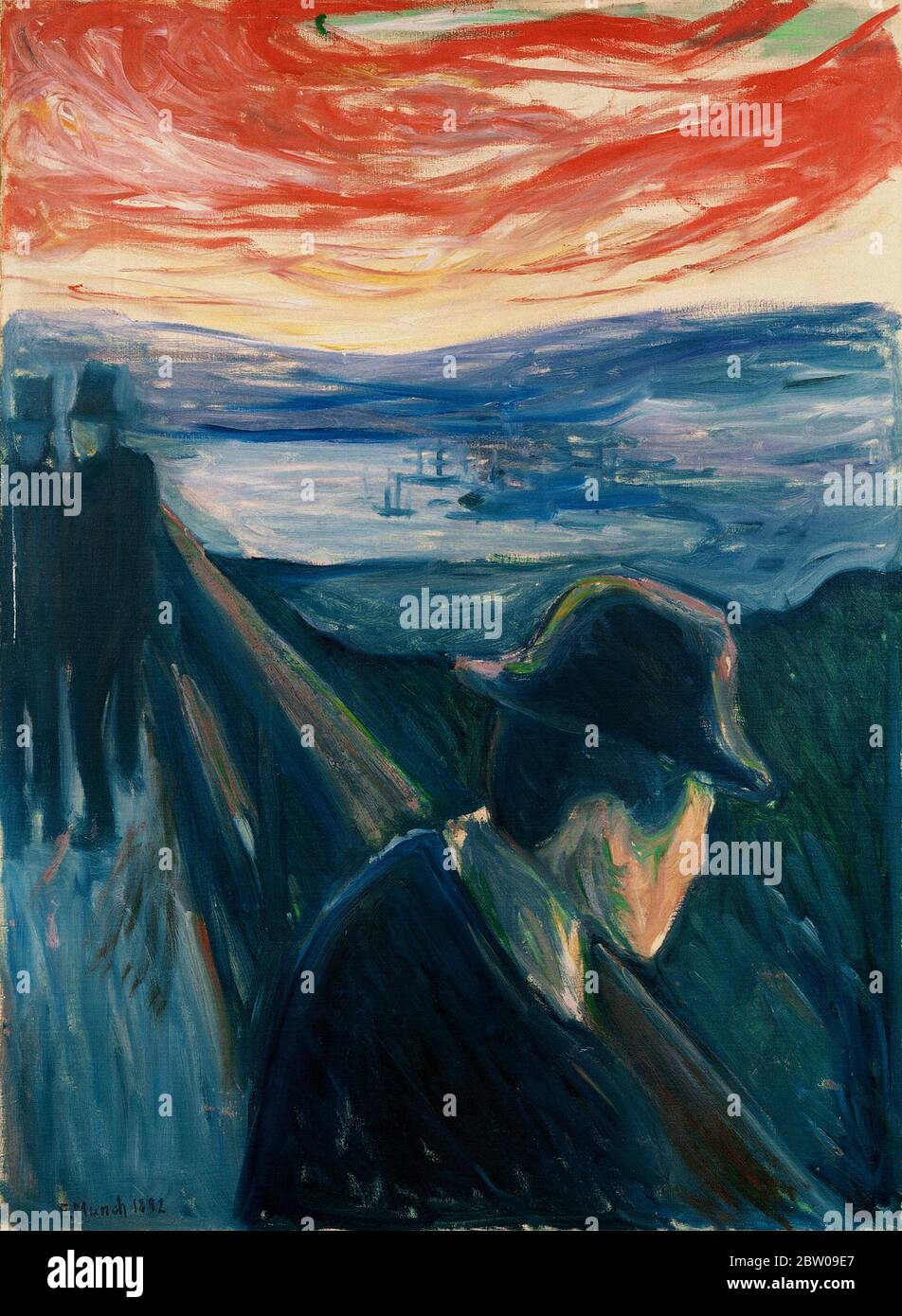 the Sick Mood At Sunset, Despair by Edvard Munch 1892. Thielska Gallery in Stockholm, Sweden Stock Photo