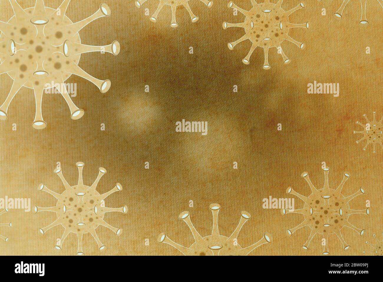 coronavirus cell with droplet on soft color background for COVID-19 concept Stock Photo