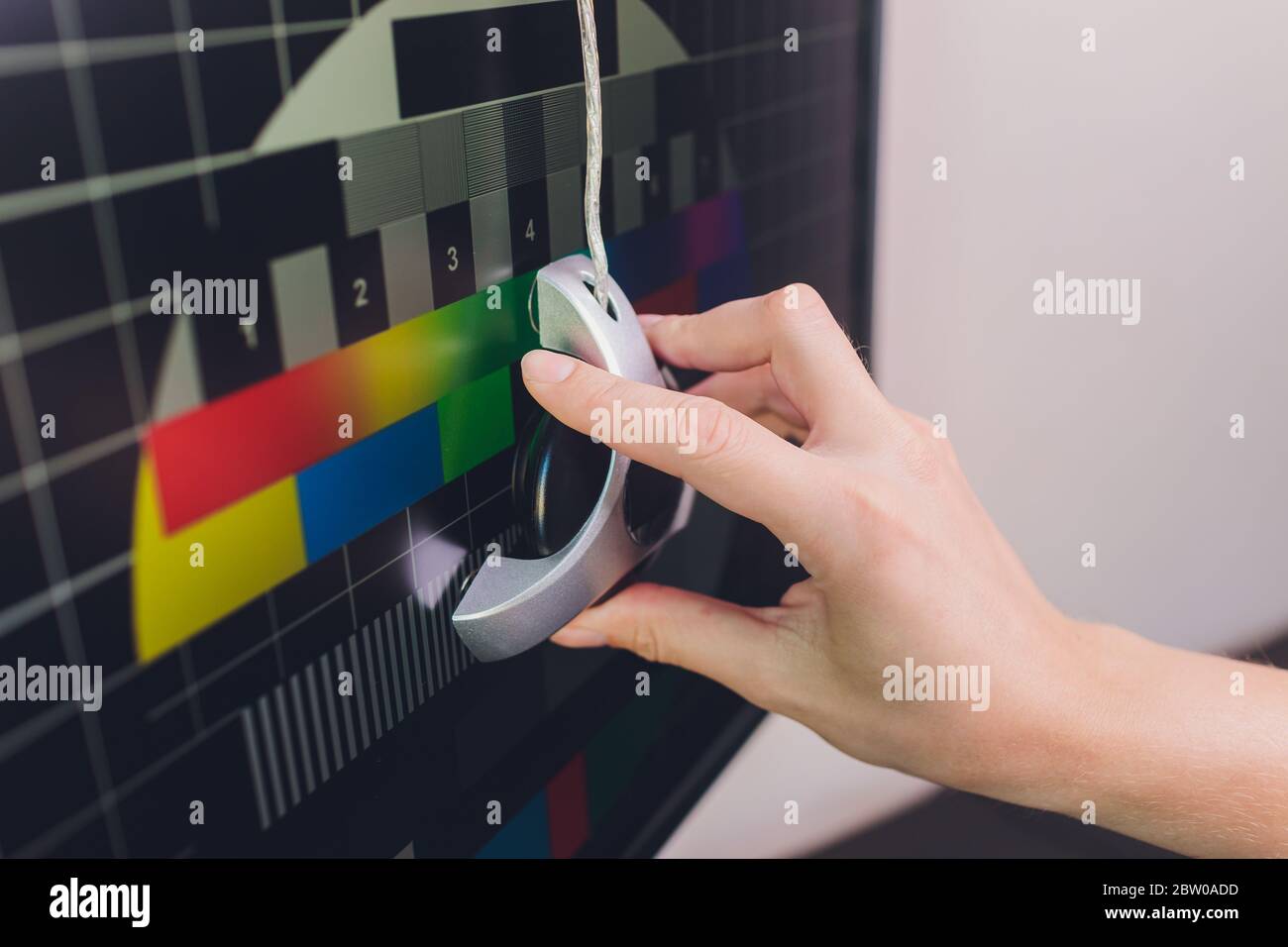 photographer monitor with Display Calibration in the office, tools for