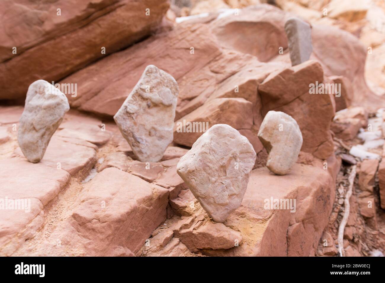 Balance Rocks Heart Rugged Rock balancing along rugged hiking trail Stock Photo - Alamy