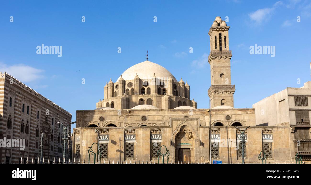 exterior of Muhammad Bey Abu al-Dhahab mosque, Cairo, Egypt Stock Photo