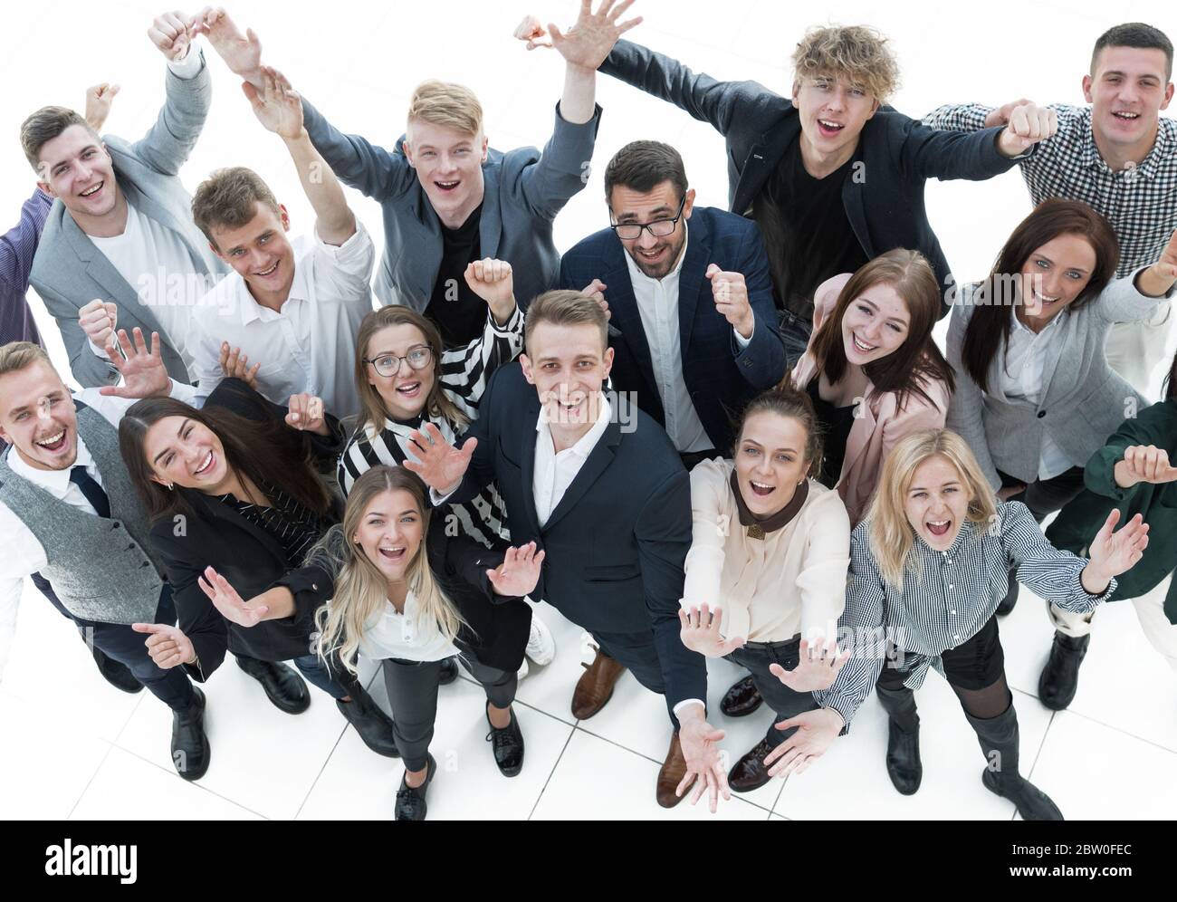 group of young business people celebrating their success Stock Photo ...