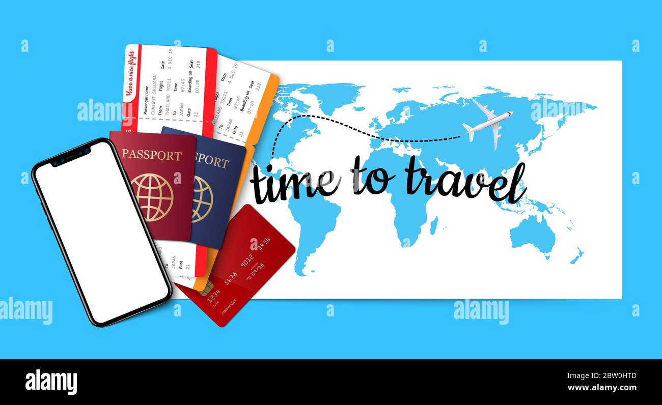 Premium Vector, Flat boarding pass with decorative world map