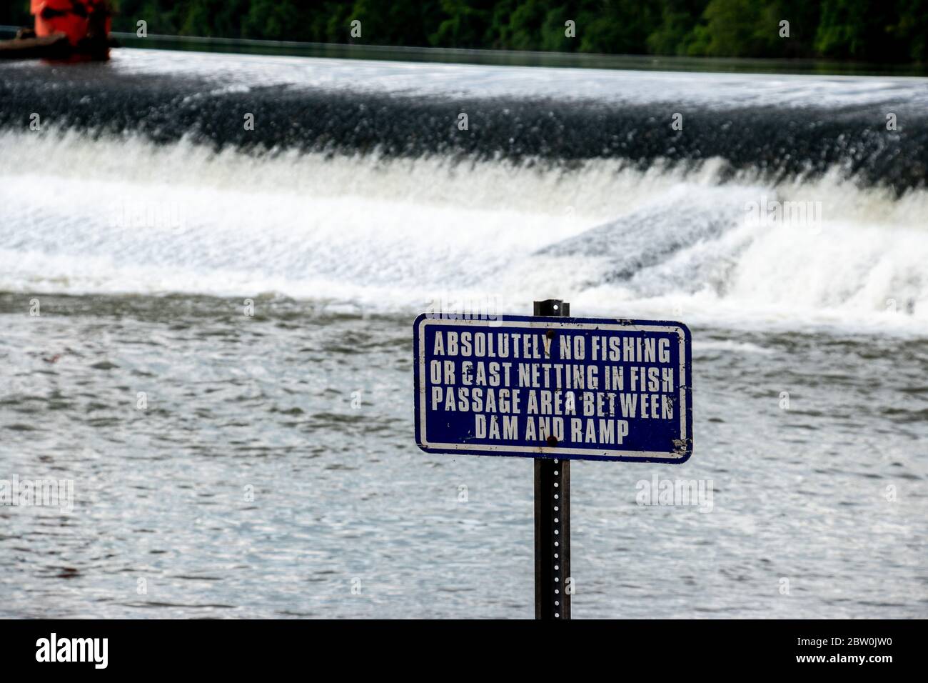 https://c8.alamy.com/comp/2BW0JW0/a-sign-with-a-dark-blue-background-and-white-lettering-that-states-absolutely-no-fishing-or-cast-netting-in-fish-passage-area-between-dam-and-ramp-2BW0JW0.jpg