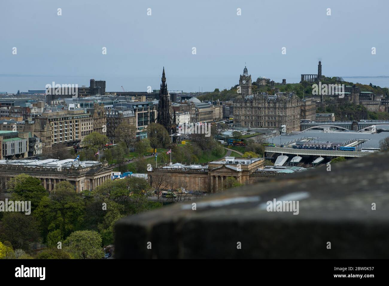 EDINBURGH'S VIEW FROM THE CASTLE Stock Photo