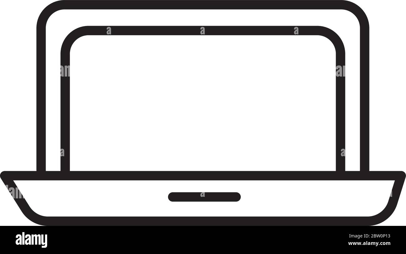 Front view laptop mockup Black and White Stock Photos & Images - Alamy