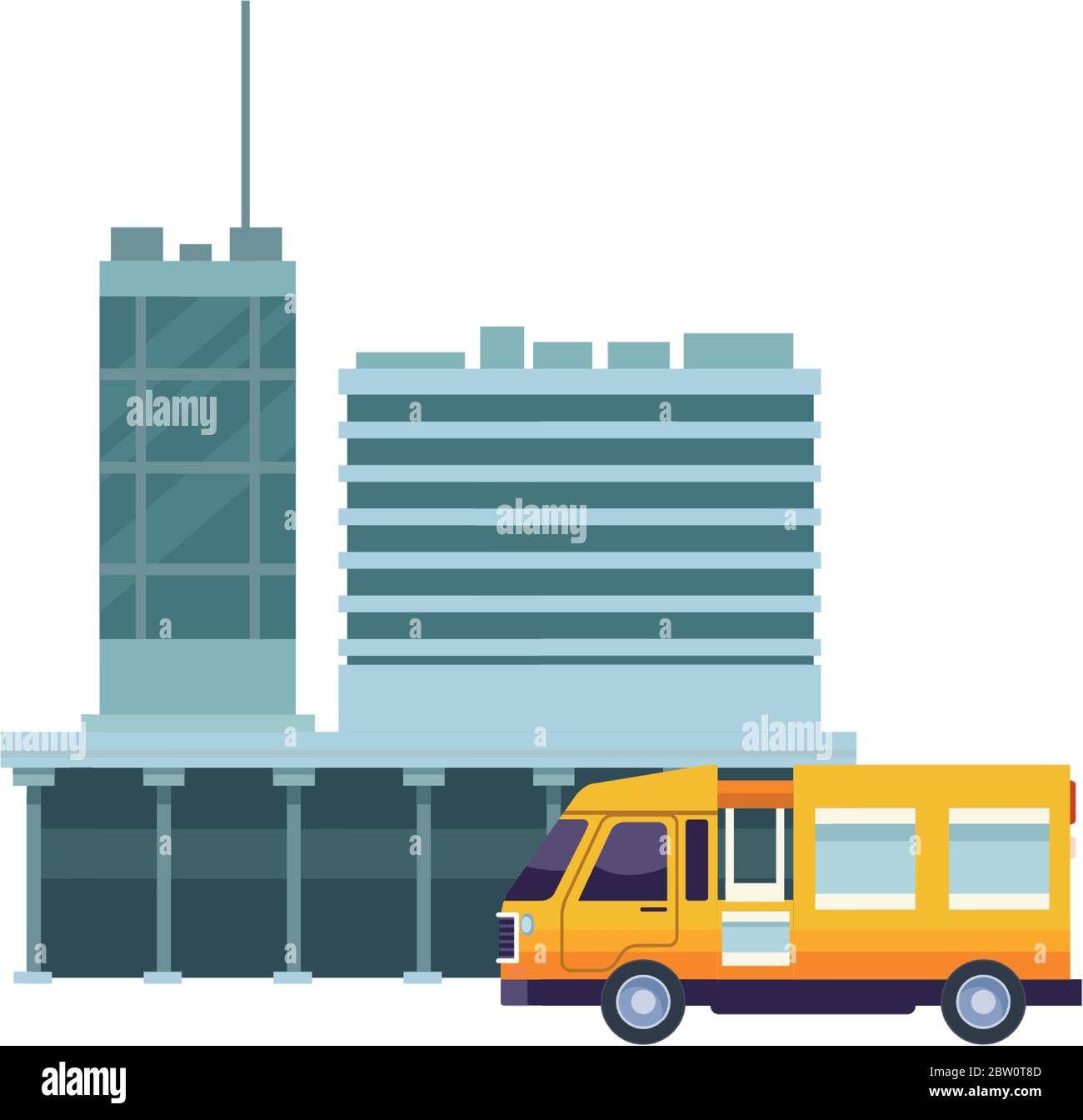 airport terminal building with transport van Stock Vector Image & Art ...