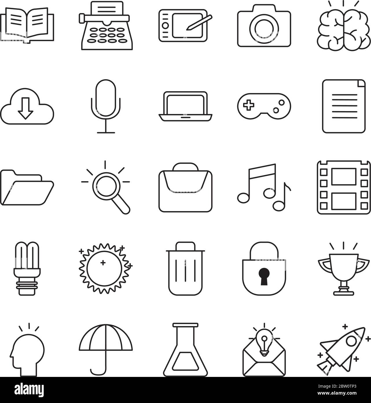 Workspace icons bundle hi-res stock photography and images - Alamy