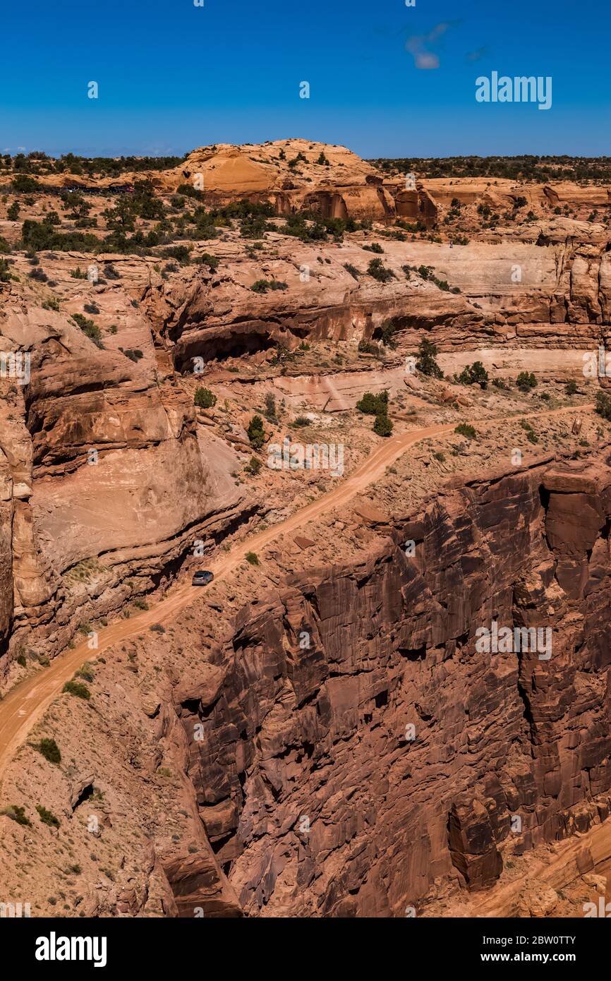 Shafer Trail, a challenging road in Island in the Sky in Canyonlands