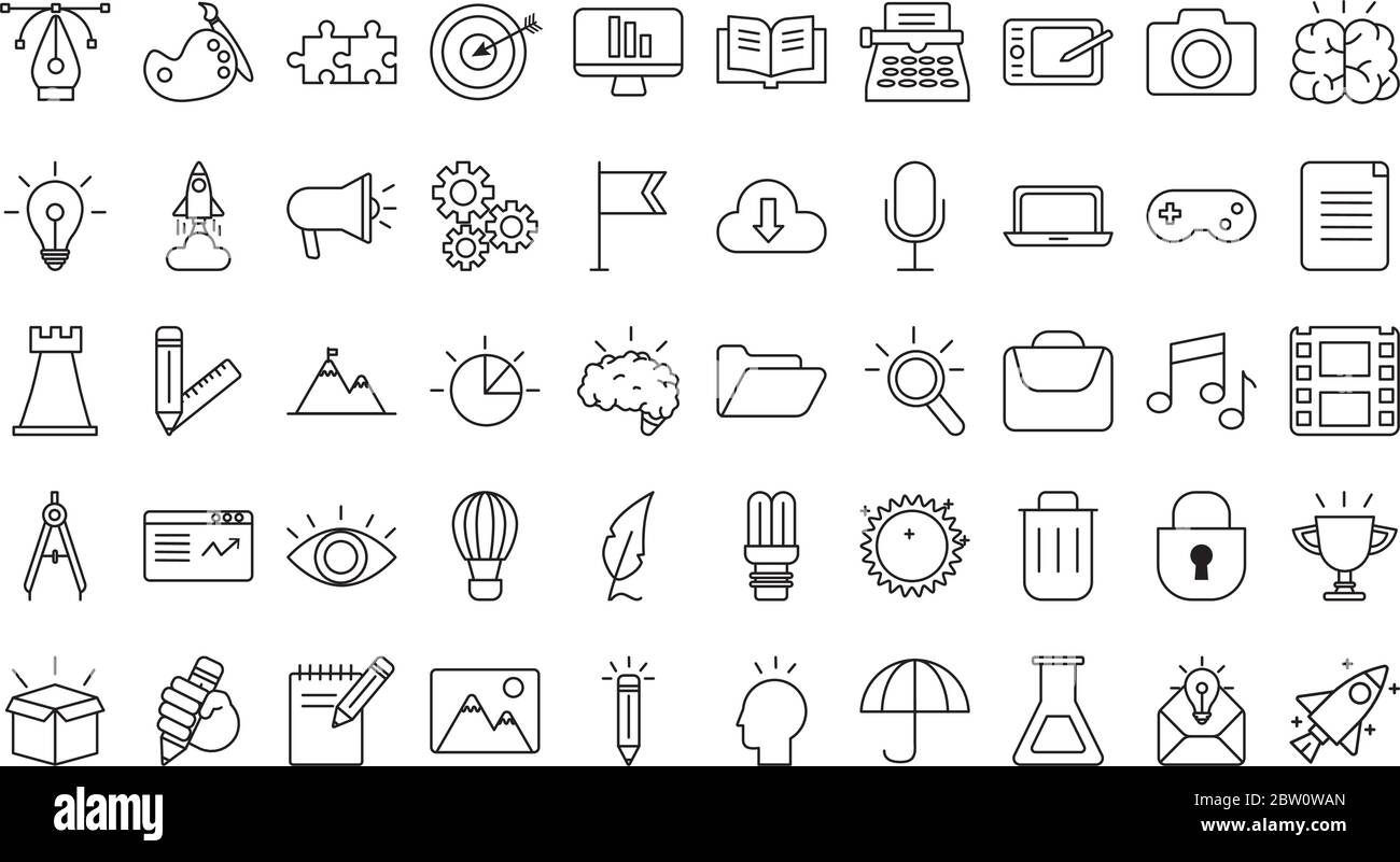 bundle of designer set icons Stock Vector