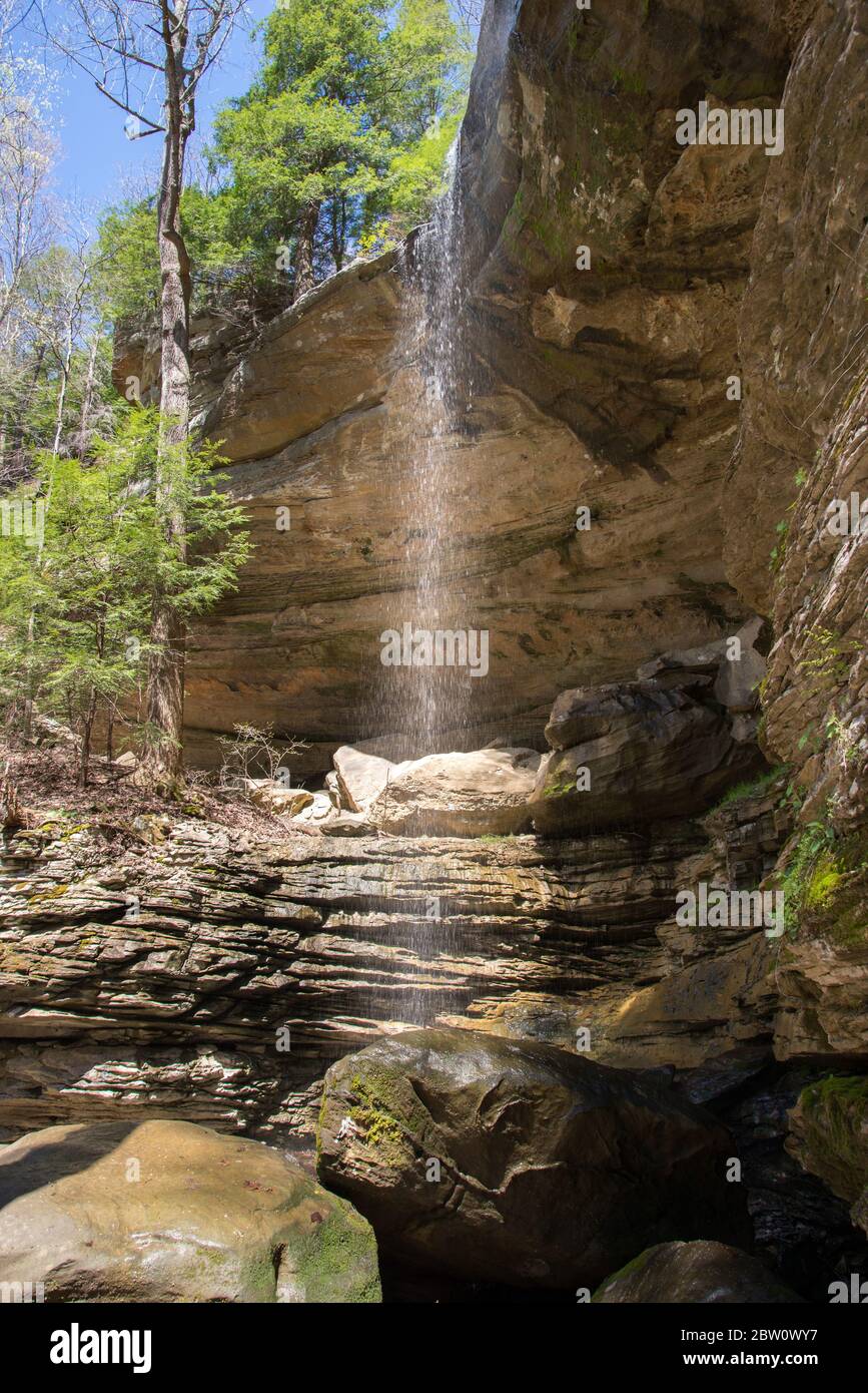 Anglin Falls is a waterfall in Rockcastle County, Kentucky. Stock Photo