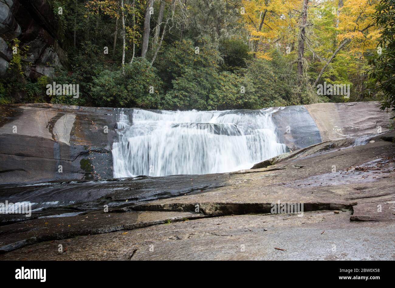 Bird Rock Falls in Nantahala National Forest in western North Carolina