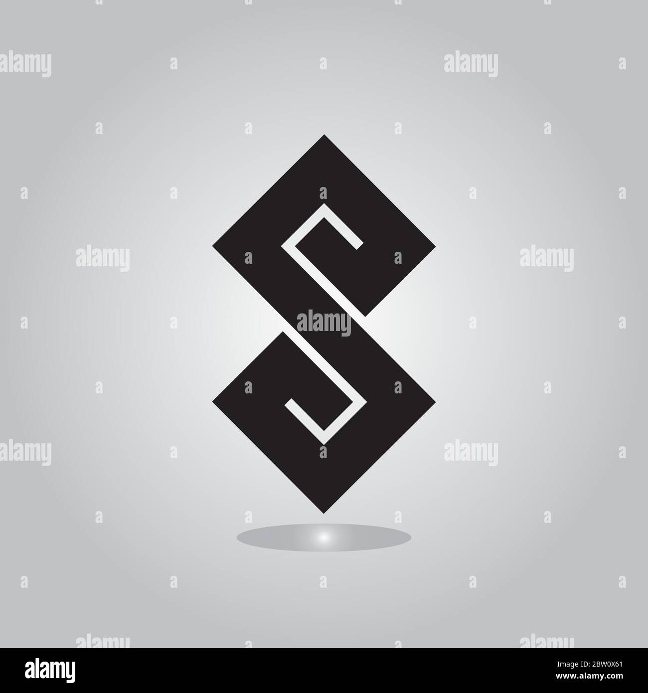 letter s simple spiral geometric curl logo vector Stock Vector