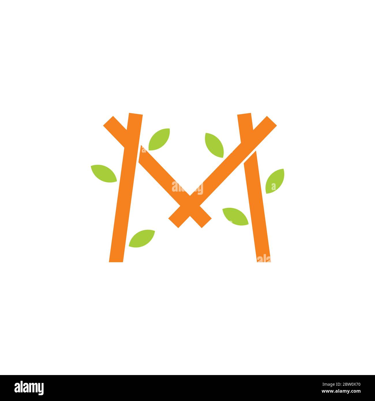 letter m leaf wood symbol logo vector Stock Vector Image & Art - Alamy