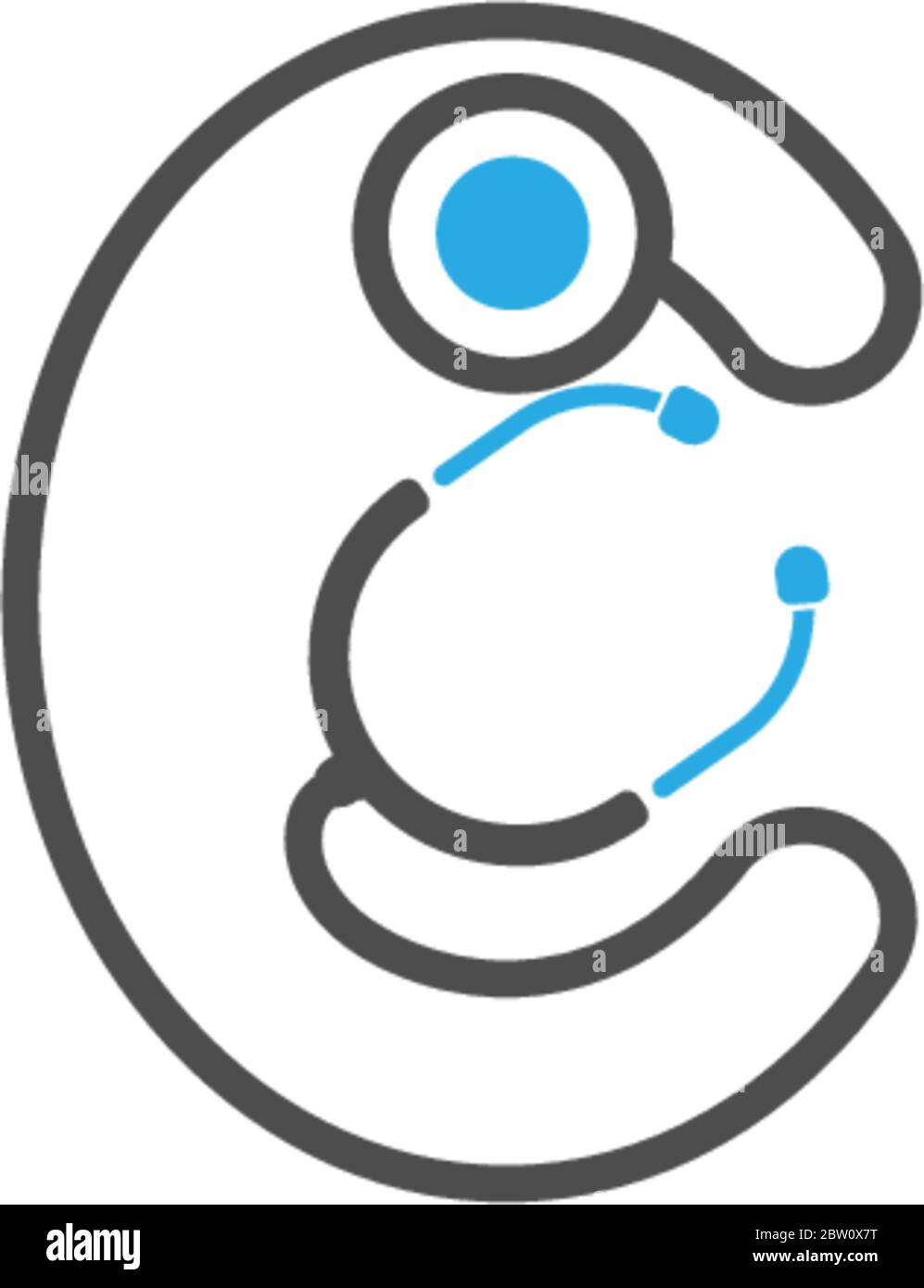 Letter C stethoscope medical logo icon Stock Vector Image & Art - Alamy