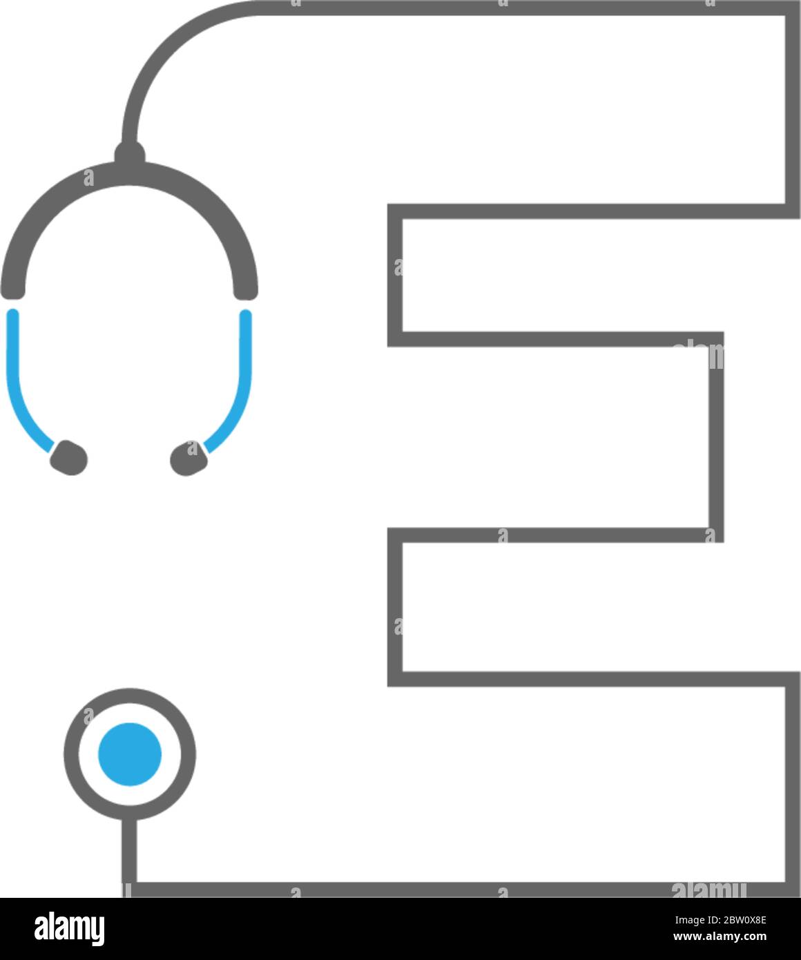 Letter E stethoscope medical logo icon Stock Vector Image & Art - Alamy