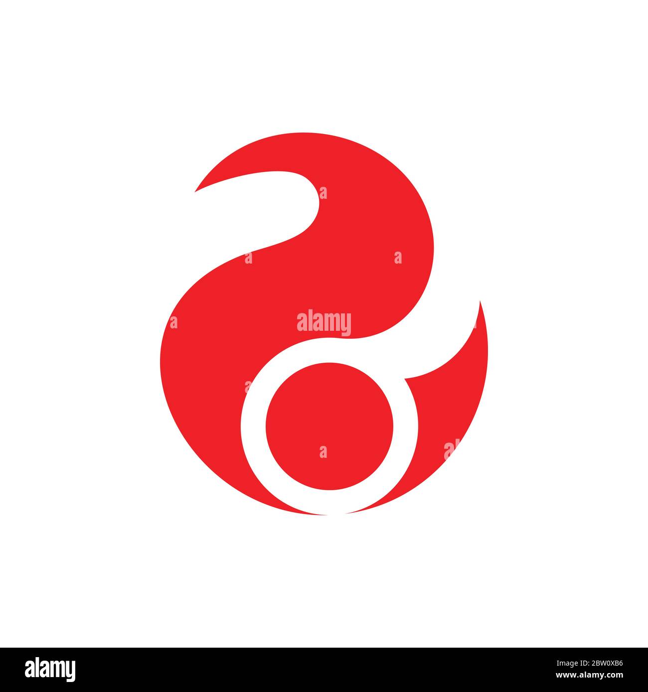 number two circle red flame design logo Stock Vector Image & Art - Alamy