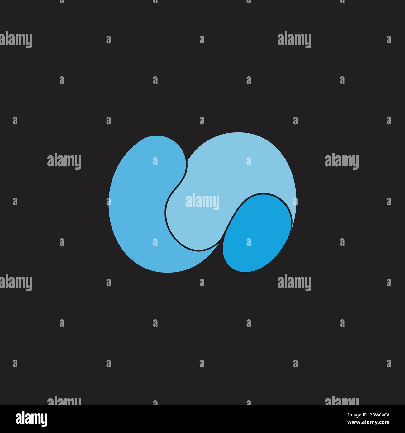 abstract curves wavy 3d flat design symbol logo vector Stock Vector ...