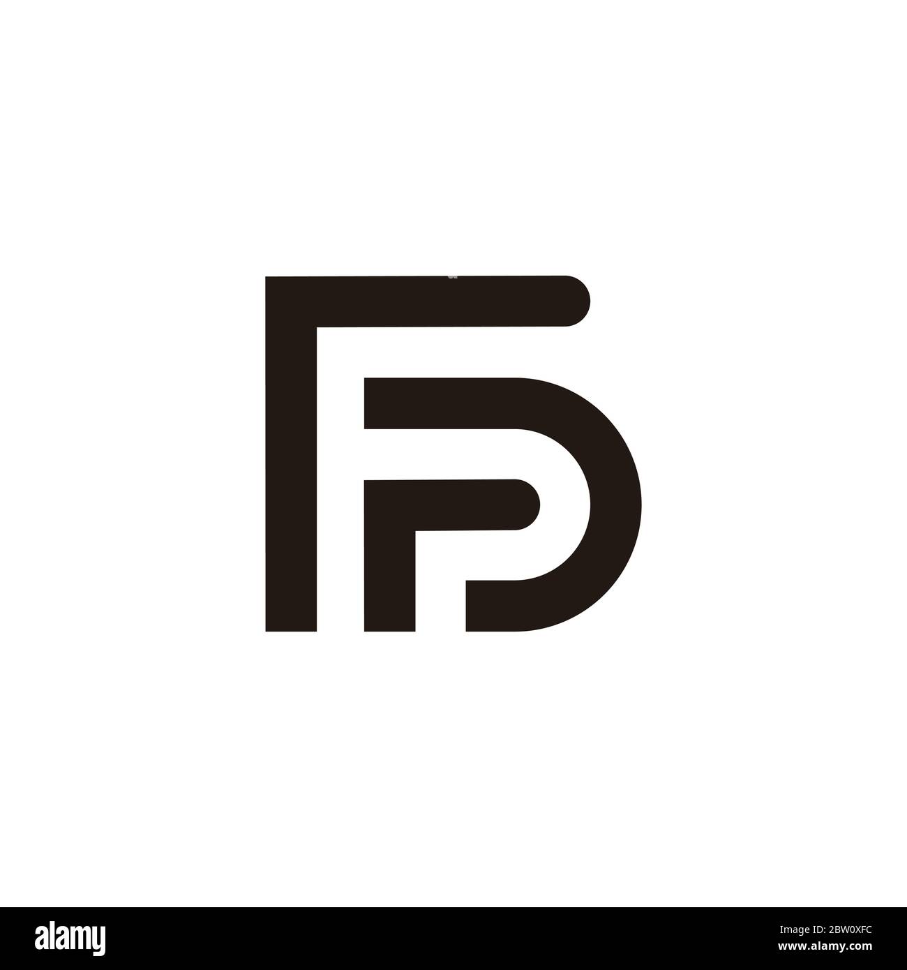 abstract letter fd stripe geometric line symbol logo vector Stock Vector