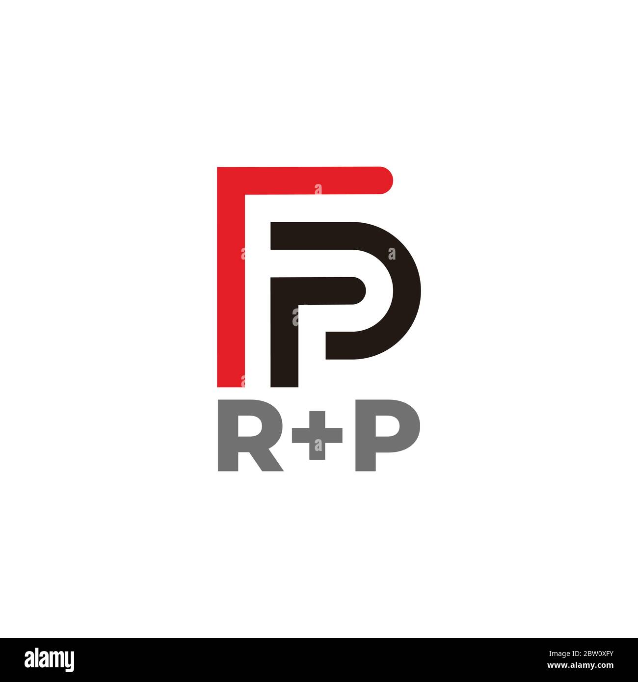 abstract letter rp stripes linked geometric line symbol logo vector ...