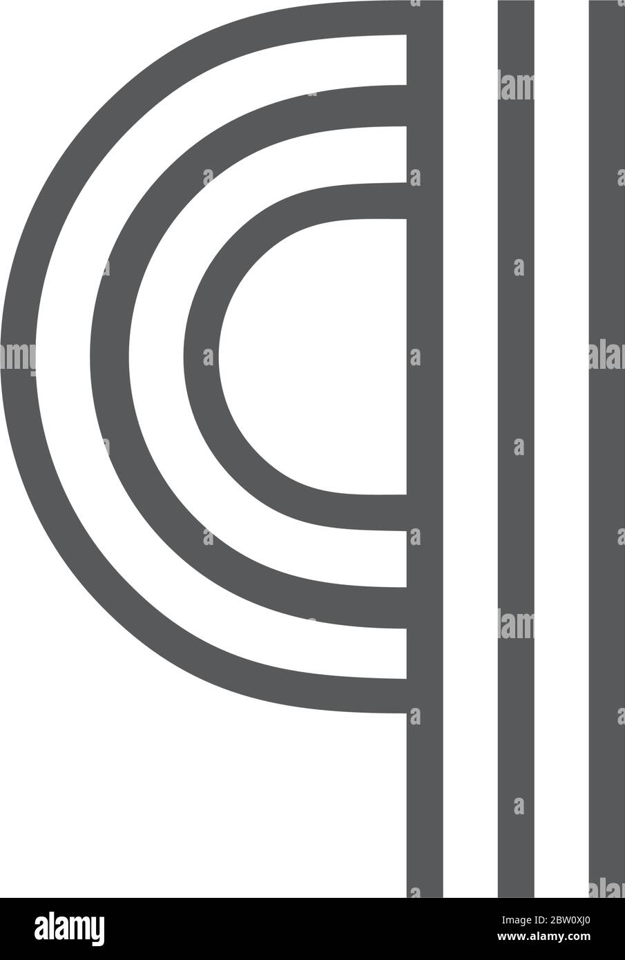 letter q lowercase stripes logo vector Stock Vector