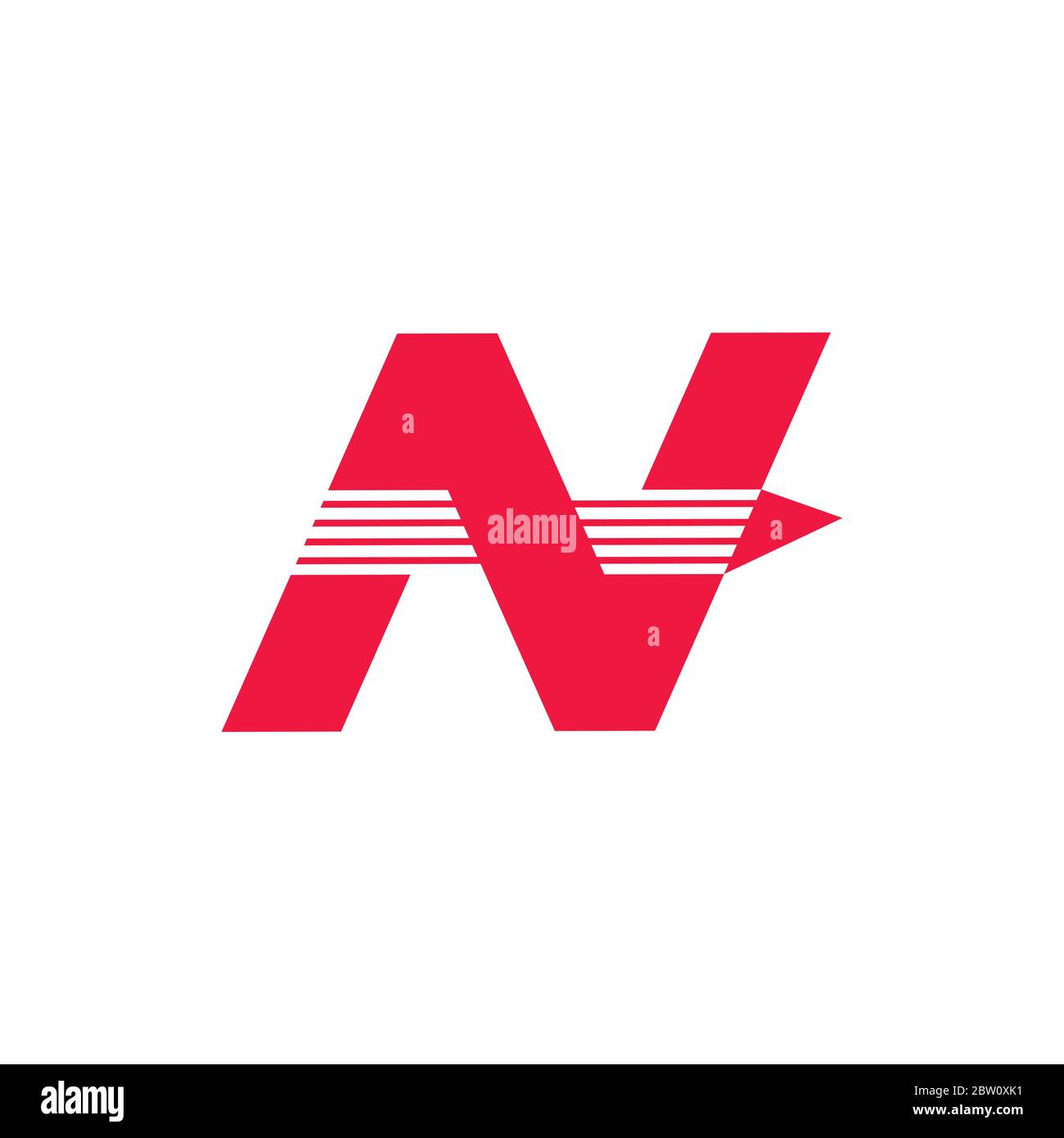 letter n fast arrow geometric logo vector Stock Vector