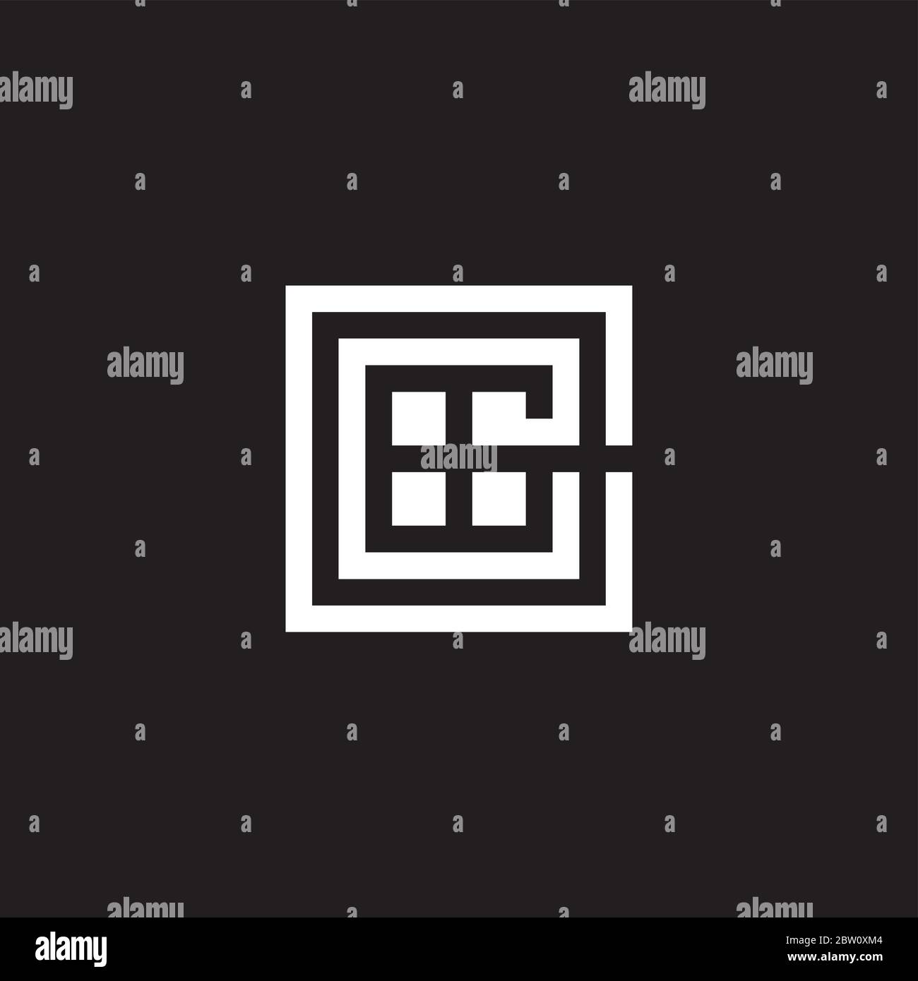letter ec square window design logo vector Stock Vector